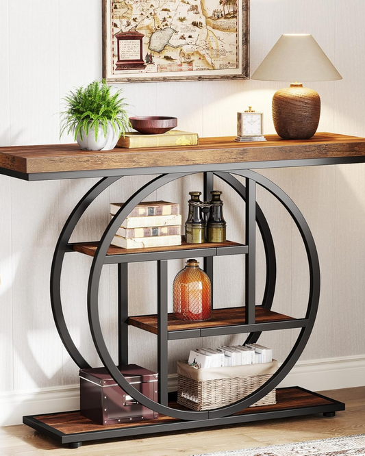 Tribesigns 63-Inch Long Console Table, Wooden Rectangular Sofa Table Behind The Couch, Farmhouse Entryway